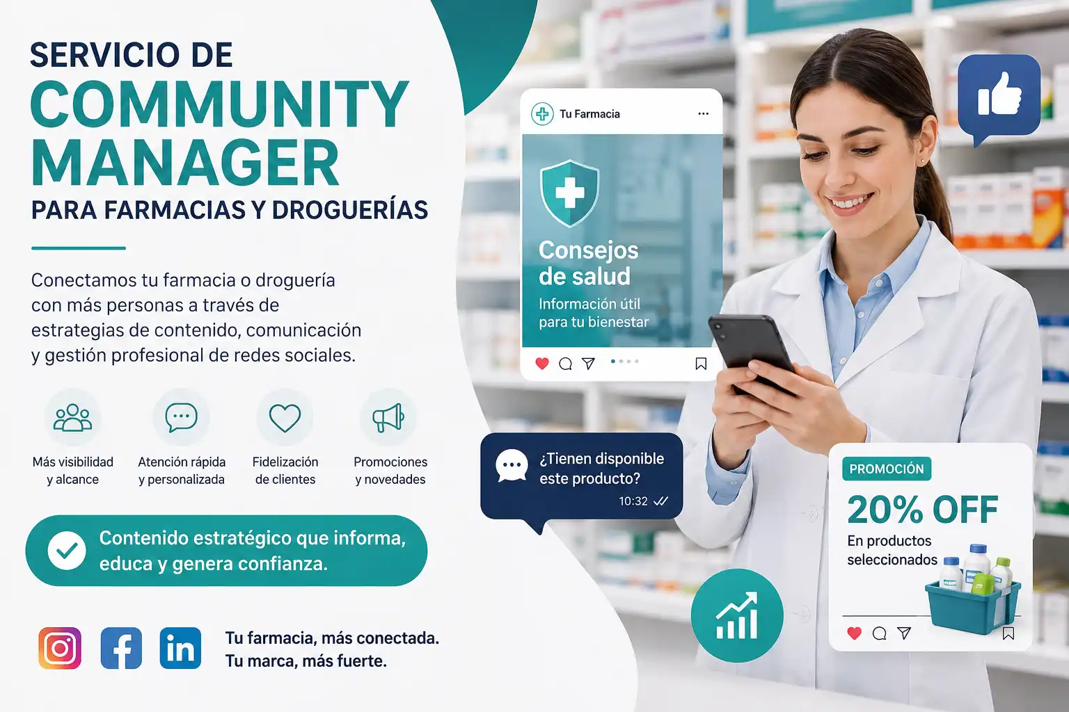 Gestión de redes sociales para Farmacias